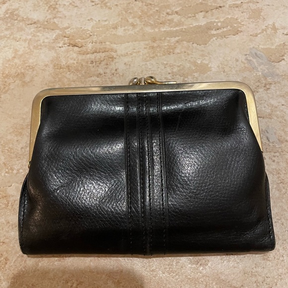 Nina Ricci Vintage Black Gold compact wallet coins slots and bills - Picture 3 of 9